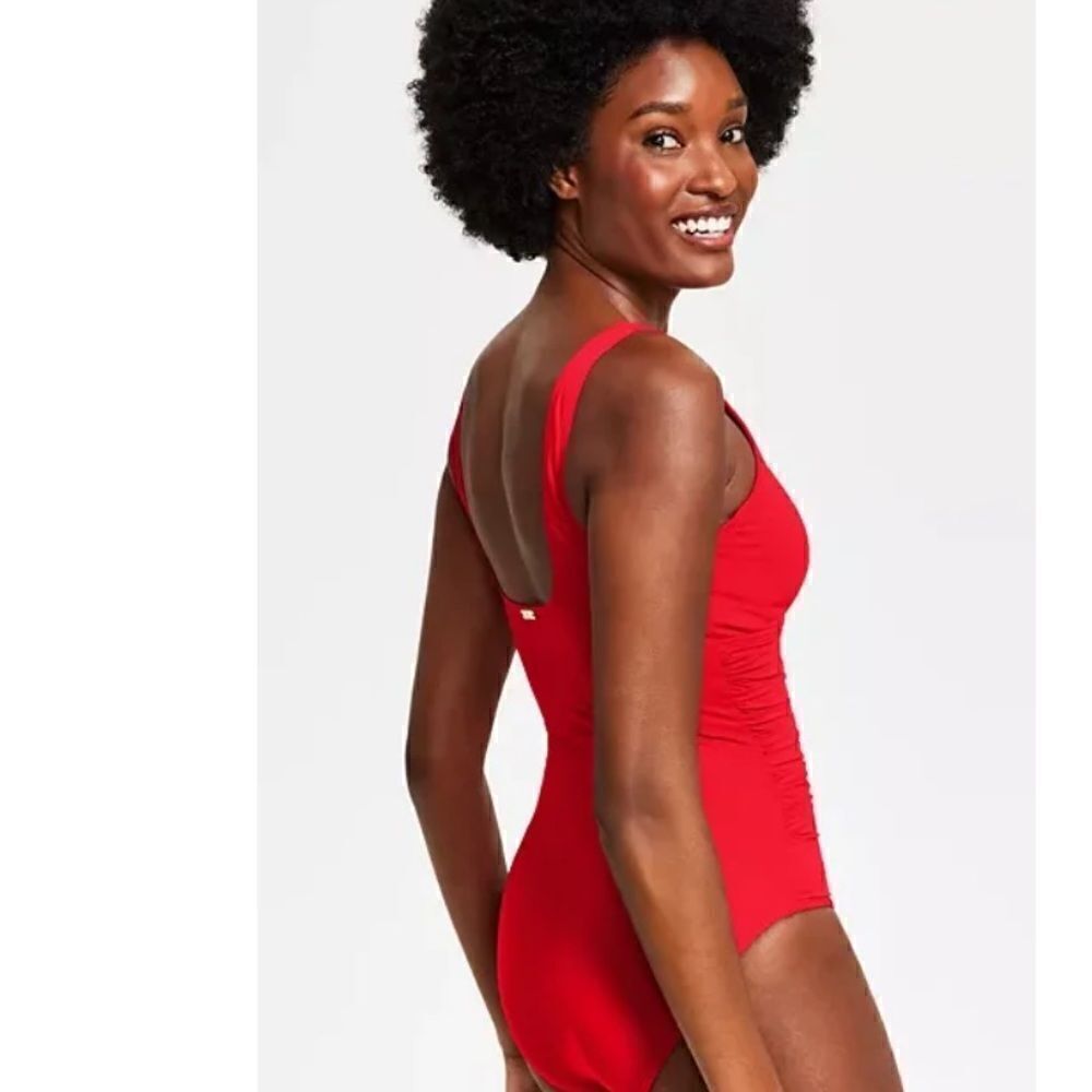 LAUREN RALPH Ralph Lauren Ring Over The Shoulder One Piece Swimsuit New 6 - Picture 5 of 16